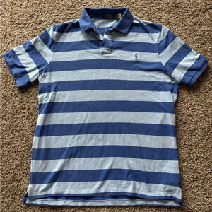 Polo Ralph Lauren Big Stripe Blue Short Sleeve Size Large